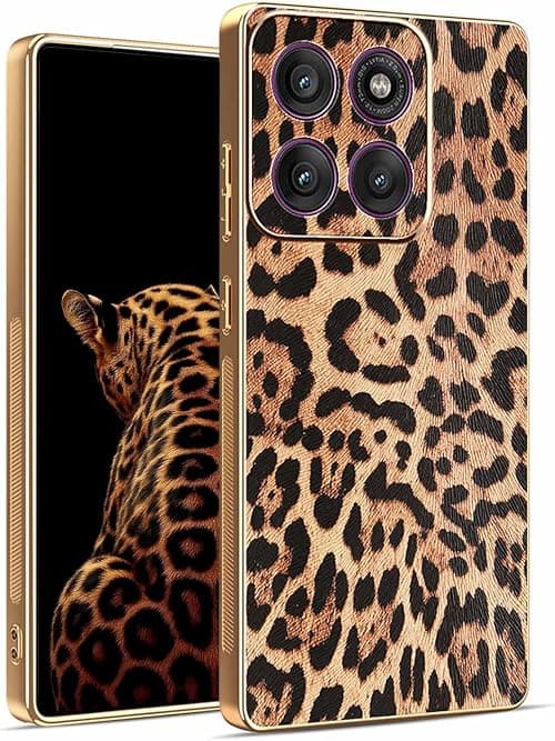 UPLAI Leopard Case for Motorola Moto G87 5G / Moto G67 / Moto G77 Cute Luxury Cheetah Print Soft TPU Bumper, Slim Hard PC All-inclusive Lens Shockproof Cover, Girly Aesthetic Design, Leopard على Amazon.ae - متتبع الأسعار