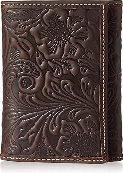 Lucky Brand Men's Embossed Trifold and L-Fold Wallet (Available in Cotton Canvas, Leather Western-Brown, One Size on Amazon.ae - Price Tracker