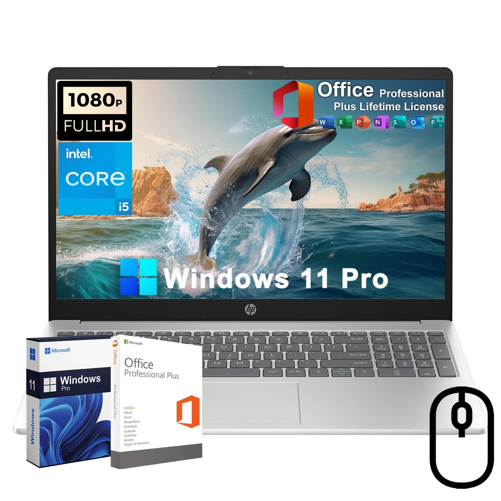 HP 15.6" FHD Business Laptop, with Office Lifetime License & Windows 11 Pro, 12th Gen Intel Core i5-1235U (Up to 4.4 GHz), 32GB RAM, 1TB PCIe SSD, Numeric Keypad, Wi-Fi 6, BT 5.3, w/Lanbertent Mouse on Amazon.ae - Price Tracker