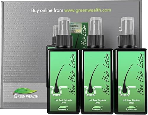 Green Wealth Neo Hair Lotion for Hair Loss Treatment | Hair Regrowth | Thinning, Bald Spots & Hair Fall | Trusted Formula with Ginseng, Saw Palmetto & Horsetail | 120ml (Pack of 3) on Amazon.ae - Price Tracker