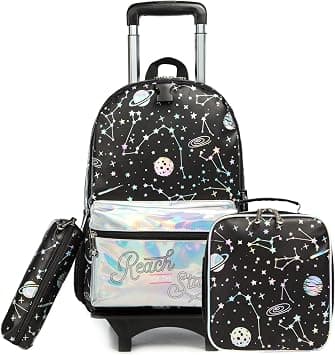 kids Rolling Kid Travel Toddler Duffle Bag Detachable Backpack for Girls Pink, Black-220223-1-l, 17", Travel Backpacks على Amazon.ae - متتبع الأسعار