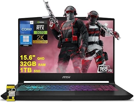 MSI Katana 15 HX Gaming Laptop 15.6" QHD 165Hz (100% DCI-P3) Intel 16-core i7-14650HX (Beats i9-12900H) 32GB RAM 1TB SSD GeForce RTX 5070 DLSS4 (Up to 798 AI TOPS) RGB Backlit USB-C Win11Pro w/ICP Hub - Amazon.ae Price Tracker