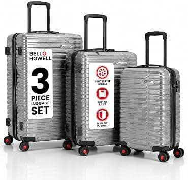 Bell+Howell PC+ABS Hard Shell Luggage Set of 3 with Built in Luggage Scale, Gray, 3 Pc Set, Hardside on Amazon.ae - Price Tracker