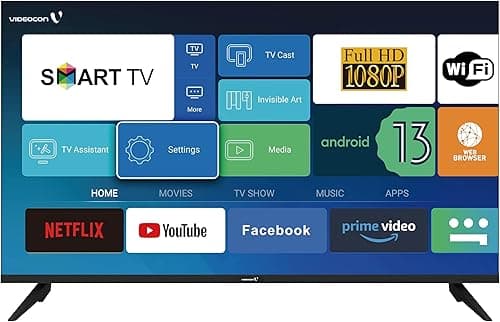 Videocon 43 Inch Full HD Android 14 Smart TV Edgeless, Google Play, Netflix, YouTube, Shahid, Built, in Bluetooth, & WiFi - E43EL1100-1 Year Warranty. on Amazon.ae - Price Tracker