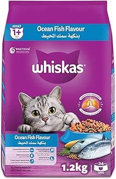 Whiskas Ocean Fish Dry Cat Food, Bag of 1.2Kg, for Adult Cats 1+ Years, Complete Nutrition and Great Taste Cat Dry Food - Amazon.ae Price Tracker
