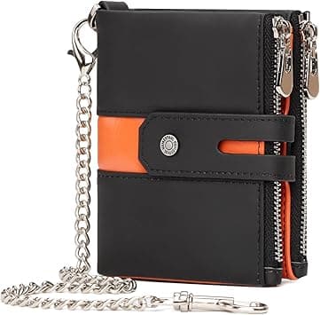 Tazweeq Mens Wallets with Chain, Genuine Leather Bifold Wallet for Mens, Rfid Blocking Mens Purse With Credit Card on Amazon.ae - Price Tracker
