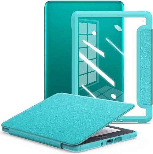 Protective Case for 7" Kindle Paperwhite 12th Gen 2024 & Kindle Colorsoft Signature Edition 1st Gen (2024/2025) – Durable PU Leather Cover with Clear Back, Auto Sleep Wake, Metallic Jade on Amazon.ae - Price Tracker