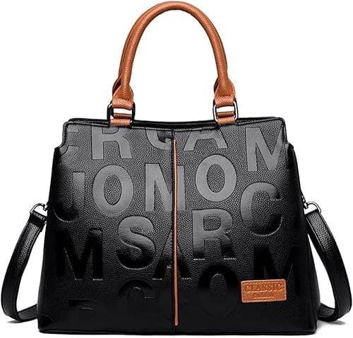 NEWSTYP Leather Letter Shoulder Bags for Women 2021 Luxury Handbags Women Bags Designer Fashion Large Capacity Tote Bag on Amazon.ae - Price Tracker