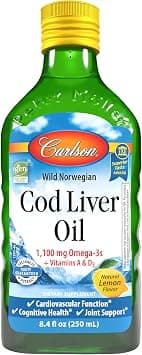 CARLSON COD LIVER OIL LEMON 250 ML: 01351 على Amazon.ae - متتبع الأسعار