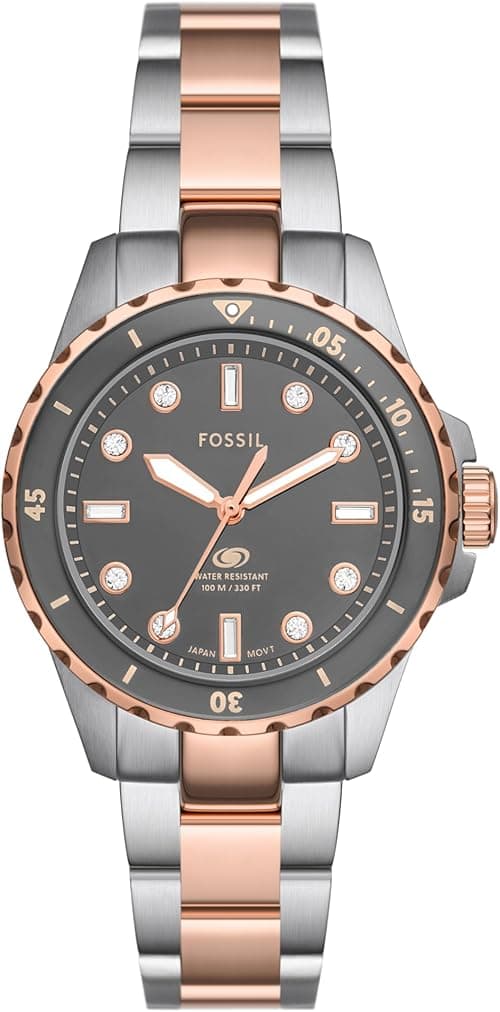 Fossil Women's Dive-Inspired Sports Watch with Stainless Steel, Ceramic, or Silicone Band on Amazon.ae - Price Tracker