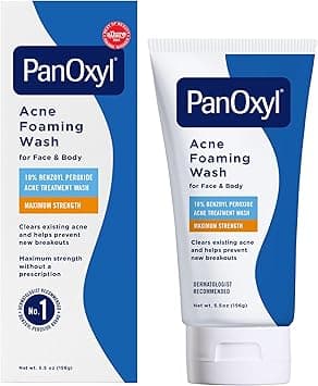 PanOxyl Acne Foaming Wash Benzoyl Peroxide 10% Maximum Strength Antimicrobial, 5.5 Oz, Package may vary - Amazon.ae Price Tracker