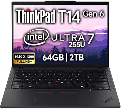 Lenovo ThinkPad T14 Gen 5 Business Laptop 14" FHD+ IPS, Intel Ultra 7 155U, 64GB DDR5 RAM, 2TB SSD, 5MP Webcam, Fingerprint, Backlit, Wi-Fi 6E, 2 Thunderbolt 4, AI PC, W11P on Amazon.ae - Price Tracker
