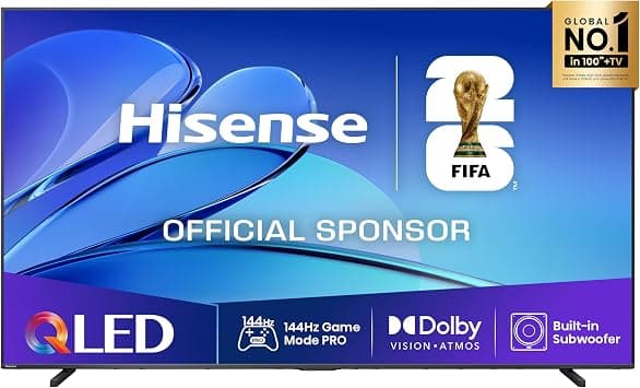 Hisense 98 inch QLED 144Hz Smart TV E7Q-Quantum Dot Colour, AI Picture, Dolby Vision, Dolby Atmos, Share to TV, Voice Control, Filmmaker Mode, Youtube, Netflix, Disney+ 98E7Q (2025 UAE Version) on Amazon.ae - Price Tracker