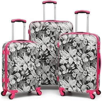 Luggage Set 3 Piece Hardside Spinner Suitcase Pink PC 20/24/28 inch 360 Spinner Wheels Lightweight Travel Checked Carry On on Amazon.ae - Price Tracker