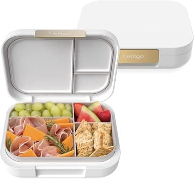 Bentgo® Modern - Versatile 4-Compartment Bento-Style Lunch Box, Leak-Resistant, Ideal for On-the-Go Balanced Eating - BPA-Free, Matte Finish and Ergonomic Design (White) | Leak-Resistant, 5.5-Cup Capacity, Adjustable Divider, Microwave & Dishwasher-Safe Tray (White) on Amazon.ae - Price Tracker