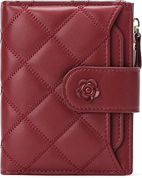Small Wallets for Women Leather Bifold Wallet Women RFID Blocking Purse Credit Card Holder with 15 Card Slots and ID Window Coin Pocket, A-Burgundy, 4.72 inches, Modern on Amazon.ae - Price Tracker