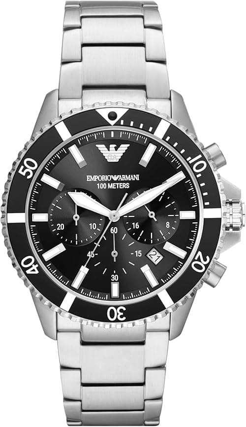 Emporio Armani Men's Dive-Inspired Sports Watch with Stainless Steel, Ceramic, or Silicone Band on Amazon.ae - Price Tracker