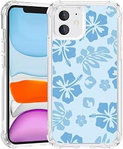 FANXI Blue Hibiscus Phone Case Compatible with iPhone 11 6.1 Inch - Shockproof Protective TPU Clear Cute Blue Flower Phone Case Designed for iPhone 11 Case for Men Girls Women Boys - Amazon.ae Price Tracker