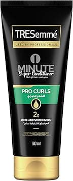 TRESemmé Pro Curls 1 Minute Super Conditioner, Intense Moisturization for Dry and Curly Hair, with Porosity Balance™ & Hyaluronic Acid, 2x More Hydrated Curls, 180ml on Amazon.ae - Price Tracker
