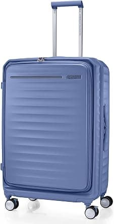 American Tourister Frontec, Check-In Size 79 cm / 29 inch, Spinner Wheels, Hard Top, Polycarbonate, Elemental Blue|Expandable|Book Opening|Shock Absorbing Wheels|TSA 008 Lock - 3 Years Global Warranty على Amazon.ae - متتبع الأسعار