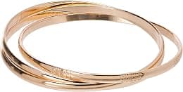 GUESS "Basic" Gold 3 Piece Interlocking Bangle Bracelet, One Size, Metal, no gemstone - Best Deal Finder