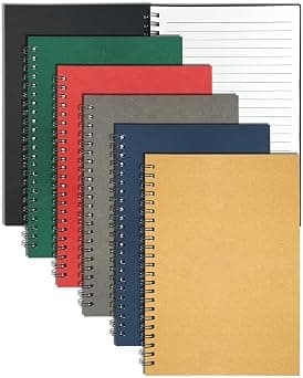 Uniiking® 6pack Spiral Notebook, 120 Lined Pages 8.25x5.50 Inches Spiral Journal Kraft Cover Notebooks & Writing Pads for School Home Office Aesthetic Sketch Drawing Note, Back to School Gifts on Amazon.ae - Price Tracker