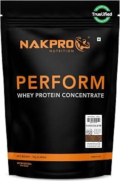 NAKPRO Perform Whey Protein Concentrate | 24g Protein, 5.3g BCAA per Serving | Muscle Recovery Workout Drink, Lean Muscle Growth (1 Kg, Chocolate) on Amazon.ae - Price Tracker