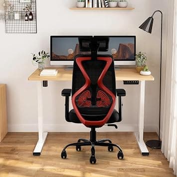 CELLBELL C190 Berlin Office Chair, High Back Mesh Ergonomic Home Office Desk Chair (Red - Black) on Amazon.ae - Price Tracker