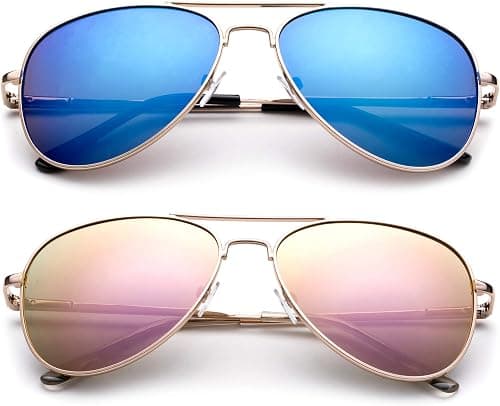 Polarized Kids Teens Juniors Aviator Polarized Sunglasses Stainless Steel Frame Spring Hinge UV Protection على Amazon.ae - متتبع الأسعار