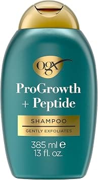 OGX ProGrowth Plus Peptide Clarifying Shampoo - Gentle Exfoliating Scalp Shampoo Supports Natural Hair Growth by Removing Deposits, with 1.5% Mandelic Acid, 385ml - Best Deal Finder