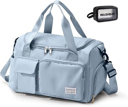 BEULPTN Small Gym Bag for Women, Waterproof Travel Duffle Bag Carry On Weekender Bag with Shoe Compartment & Wet Pocket, 07#Sky Blue on Amazon.ae - Price Tracker