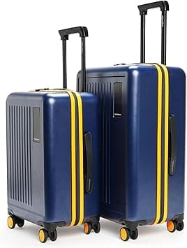 MOKOBARA The Transit Set of 2 Luggage | Cabin & Medium | Polycarbonate Hard Sided Suitcases with 8 Silent Ninja Wheels – We Meet Again Sunray (Blue & Yellow) on Amazon.ae - Price Tracker