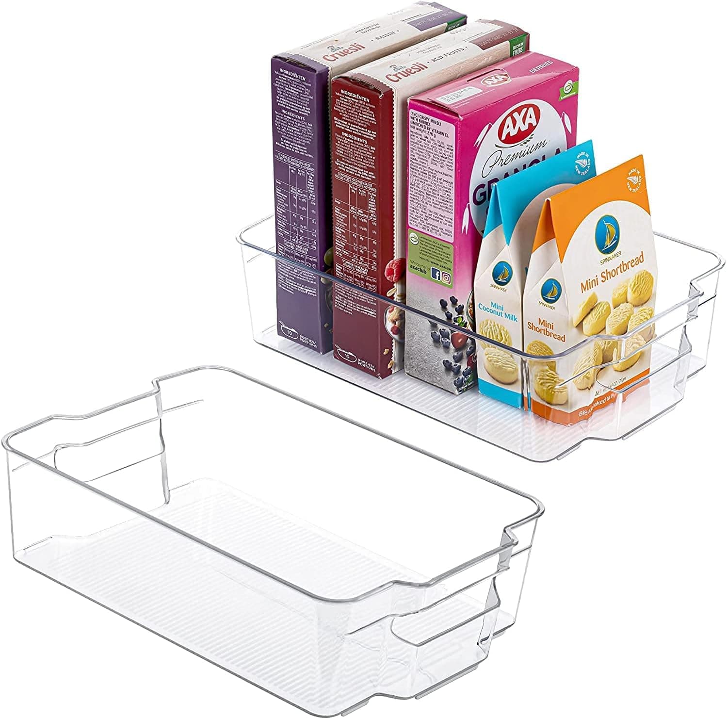 SKY-TOUCH 2PCS Clear Stackable Pantry Organizers and Storage Bins, Plastic Containers Boxes with Handle for Kitchen, Fridge, Shelves Cupboard, Fridge, Kitchen, BPA Free on Amazon.ae - Price Tracker