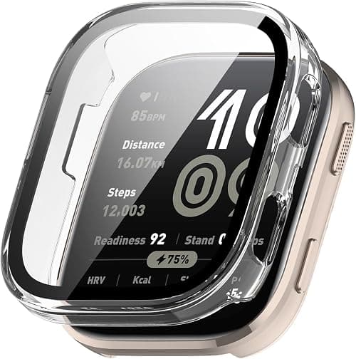 SKEIDO Case for Amazfit BIP 6 Tempered Glass+ Hard PC Cover, Coverage Protective Bumper Case Compatible with Amazfit BIP6 Protector Accessories (Clear) on Amazon.ae - Price Tracker