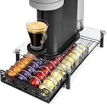 RECAPS Crystal Tempered Glass Organizer Drawer Holder Compatible with Nespresso Vertuo Coffee Capsules, K Pod Coffee Pods Storage Drawer Coffee Maker Machine Stand - Best Deal Finder