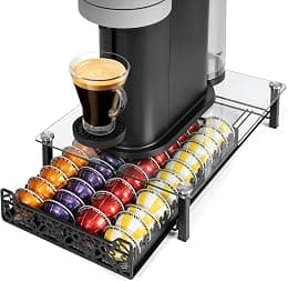 RECAPS Crystal Tempered Glass Organizer Drawer Holder Compatible with Nespresso Vertuo Coffee Capsules, K Pod Coffee Pods Storage Drawer Coffee Maker Machine Stand - Best Deal Finder