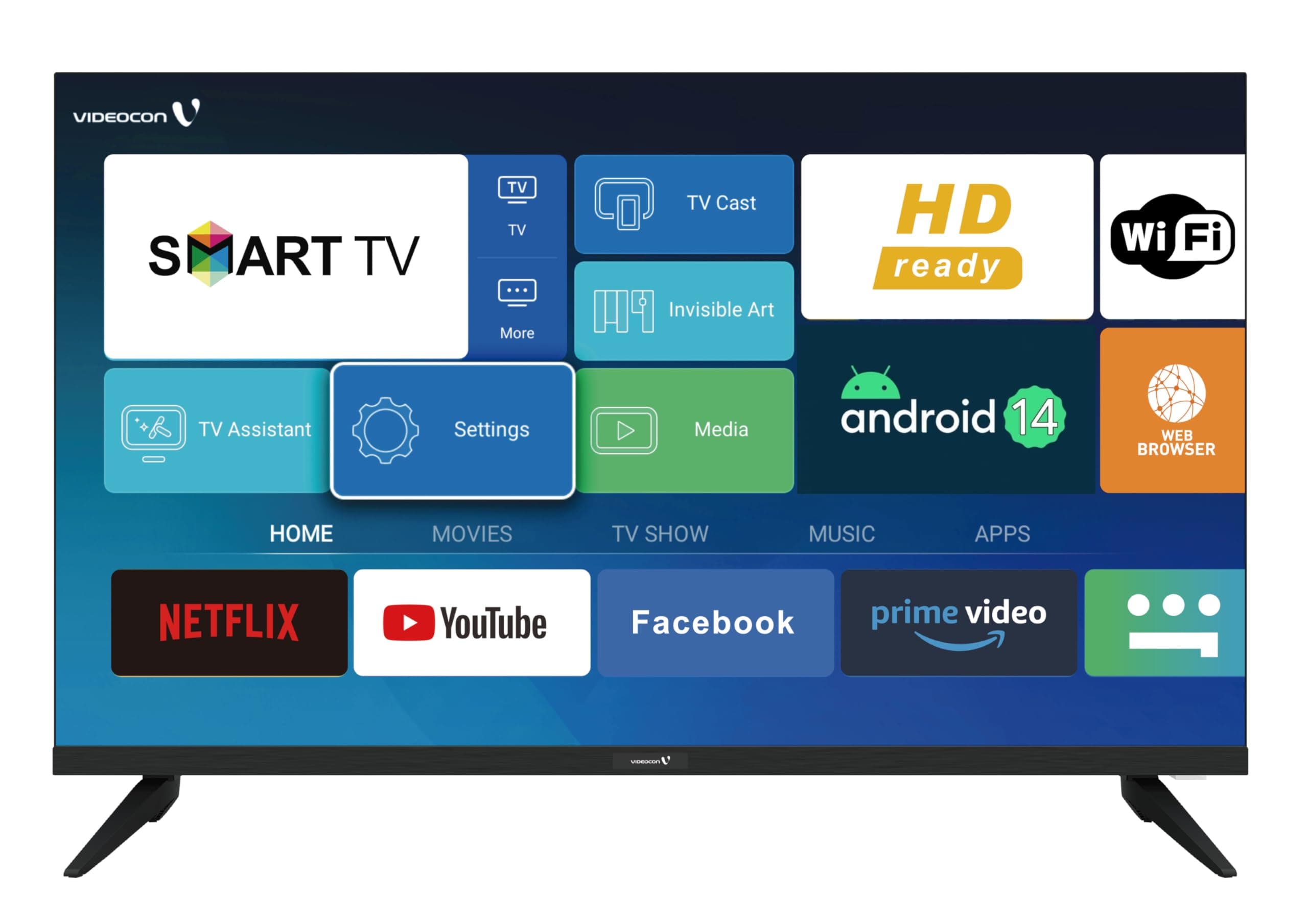 Videocon 32 Inch Edgeless Android 14 HD Ready Smart TV With Google Assistant, Google Play, & WiFi - E32EL1100 on Amazon.ae - Price Tracker
