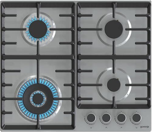 Gorenje GW642ABX, 60 cm Stainless Steel Gas Hob, One hand Ignition, Cost Iron Pan Support, Made in Slovenia, 1 Year Warranty على Amazon.ae - متتبع الأسعار