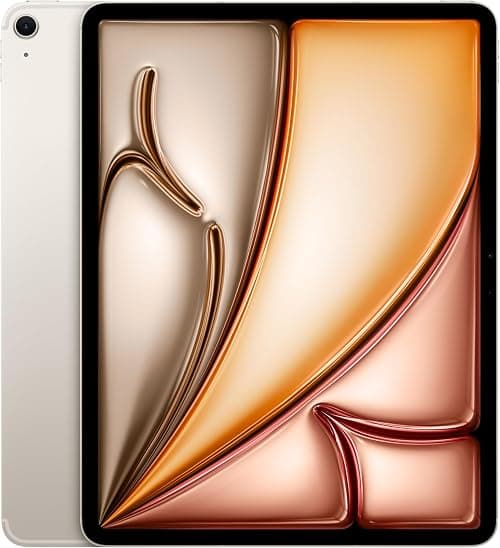 Apple iPad Air 13-inch with M3 chip Built for Apple Intelligence, Liquid Retina Display, 256GB, 12MP Front/Back Camera, Wi-Fi 6E + 5G Cellular, Touch ID, All-Day Battery Life — Starlight على Amazon.ae - متتبع الأسعار
