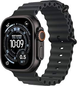 Apple Watch Ultra 3 GPS + Cellular 49mm Premium Running and Multisport Smartwatch with Rugged Black Titanium Case with Black Ocean Band. Advanced Health and Fitness Tracking - Best Deal Finder