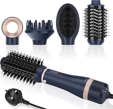 4 in 1 Hairdryer Hot Air Brush Set, PARWIN PRO BEAUTY Styler Set, Hairdryer Brush with 4 Attachments for Drying, Smoothing, Volume and Styling, Ion Care, 1000 Watts, Prussian Blue on Amazon.ae - Price Tracker