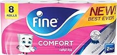 Fine Comfort Toilet Tissues Paper 8 Rolls, 180 sheets x 2 Ply - Amazon.ae Price Tracker