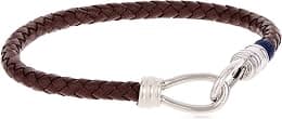 Tommy Hilfiger Jewelry Men Stainless Steel & Dark Brown Leather & Blue Cord Leather Bracelet - 2790232S - Best Deal Finder