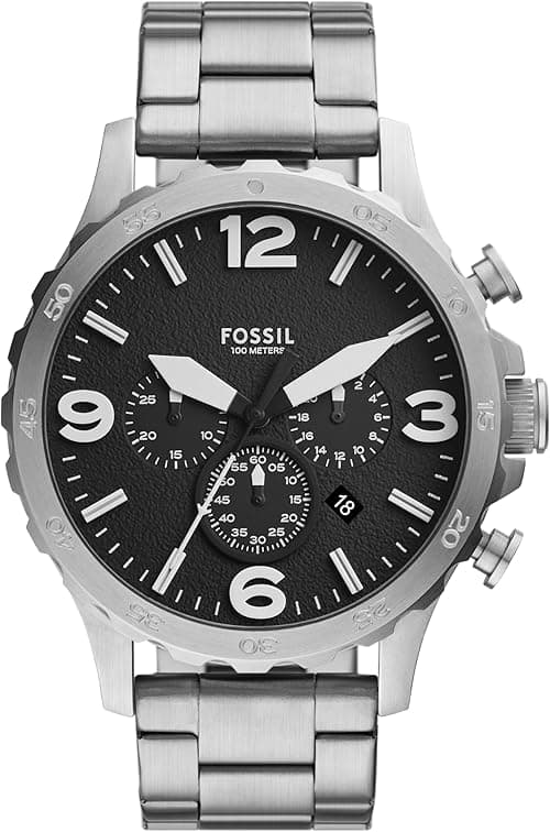 Fossil Men's Nate Chronograph Stainless Steel Watch (Model: JR1532) on Amazon.ae - Price Tracker