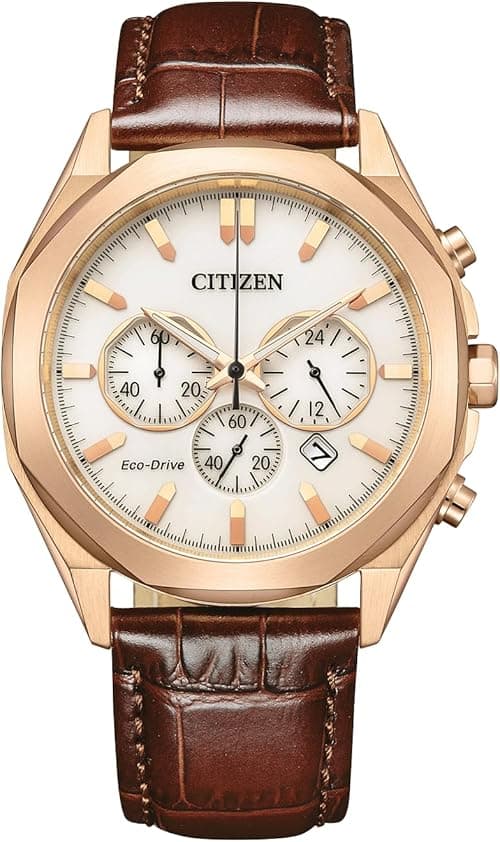 Citizen Eco-Drive Chronograph Ivory White Dial Men's Watch CA4593-15A on Amazon.ae - Price Tracker