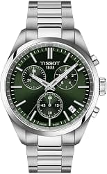 Tissot T1504171109100 Men's Wristwatch, PR100, Green Dial, green, Modern - Best Deal Finder