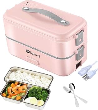 Electric Lunch Box Container - Food Heater Heatup For Adult Kids Lunch Warmer in Office/Home/Travel Rice Cooker Egg Steamer 220v (Pink) على Amazon.ae - متتبع الأسعار