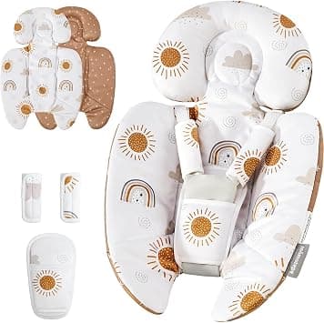 Mamatepe Infant Insert Compatible with 4moms Mamaroo & Graco Swing and Infant Car Seat,Newborn Insert Head & Body Support Cushion, Reversible Design, Breathable Soft Fabric على Amazon.ae - متتبع الأسعار