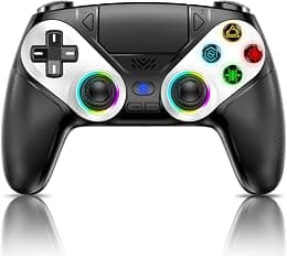 Gamrombo LED Wireless Controller for PS5, Compatible with PS5 Pro/Slim/PC, Dual Vibration, Marco/Turbo Function, 3.5mm Audio Jack, 6-Axis Motion Contro Gamepad with Speaker - متتبع أسعار Amazon.sa