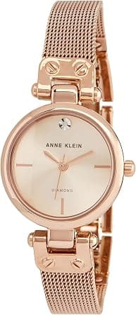 Anne Klein Women's Genuine Diamond Dial Mesh Bracelet Watch, Quartz Movement on Amazon.ae - Price Tracker
